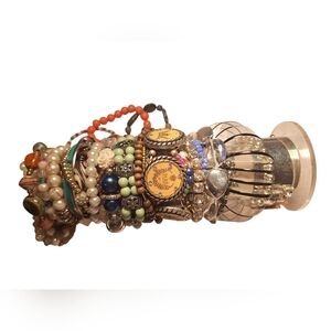 36 PC BUNDLE FUNKY COLORFUL BRACELETS BLING SOME BRANDED Y2K EDGY FESTIVAL BOHO